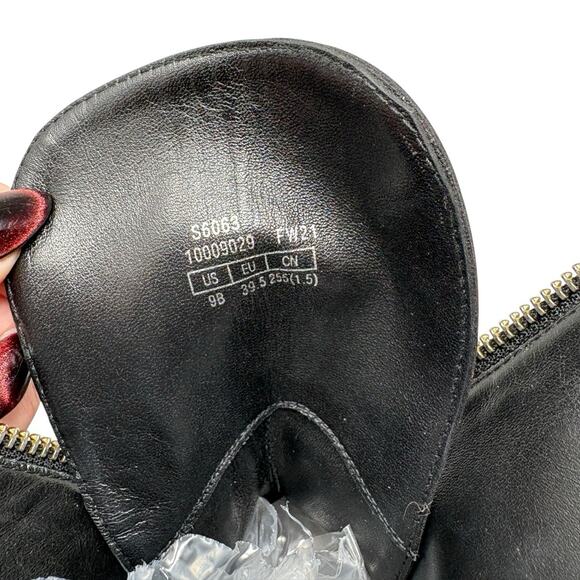 Stuart Weitzman Black Charli Zip Leather Platform Waterproof Boots NEW sz 9 - Picture 8 of 10